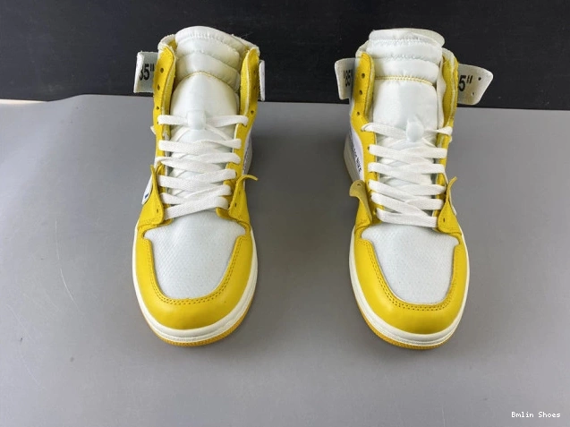 Bmlin AQ0818-149 Off-White x 1 Air Yellow-Cone White Dark NRG Jordan Powder 0725